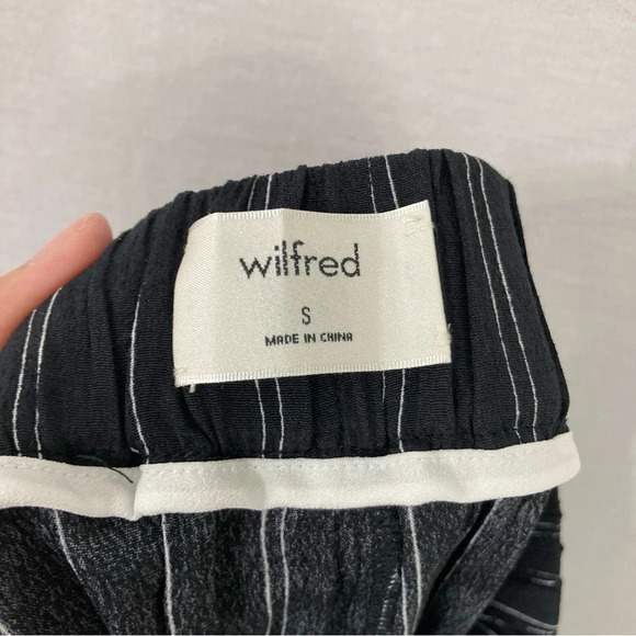 Aritzia Wilfred Faun Black Stripe Wide Leg Crop Pants size Small - Picture 6 of 13